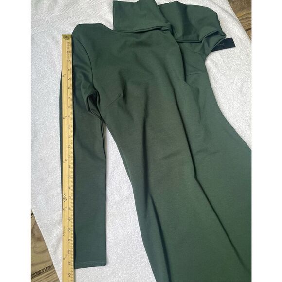 NWT Lulus Olive Green Open Back Long Sleeve Round Neck Dress Size L Party Knee L - Picture 10 of 16